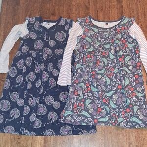 Tea Floral Long Sleeve Dresses Set Fall 100% Cotton 8